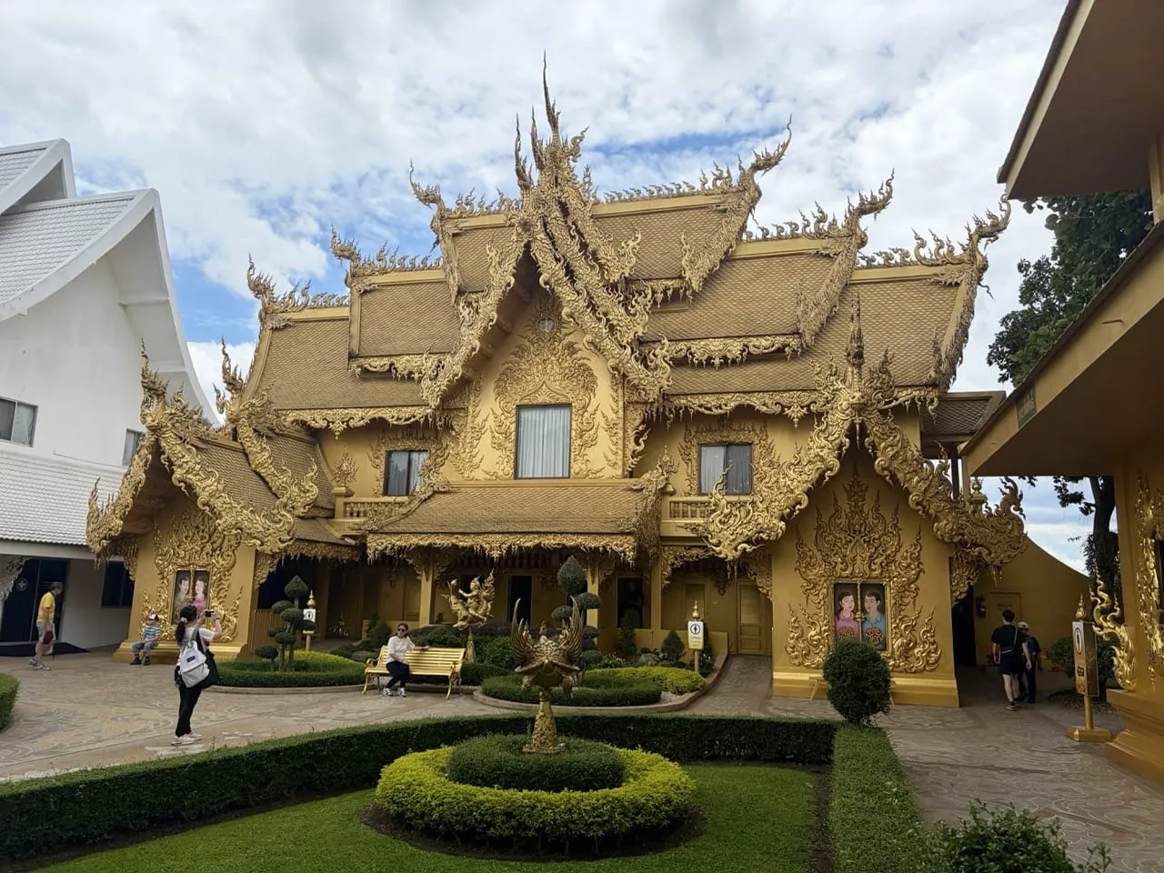 The golden restroom building