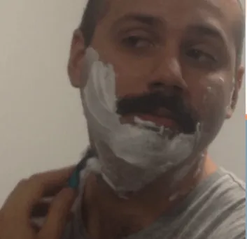 Shaving down to the moustache