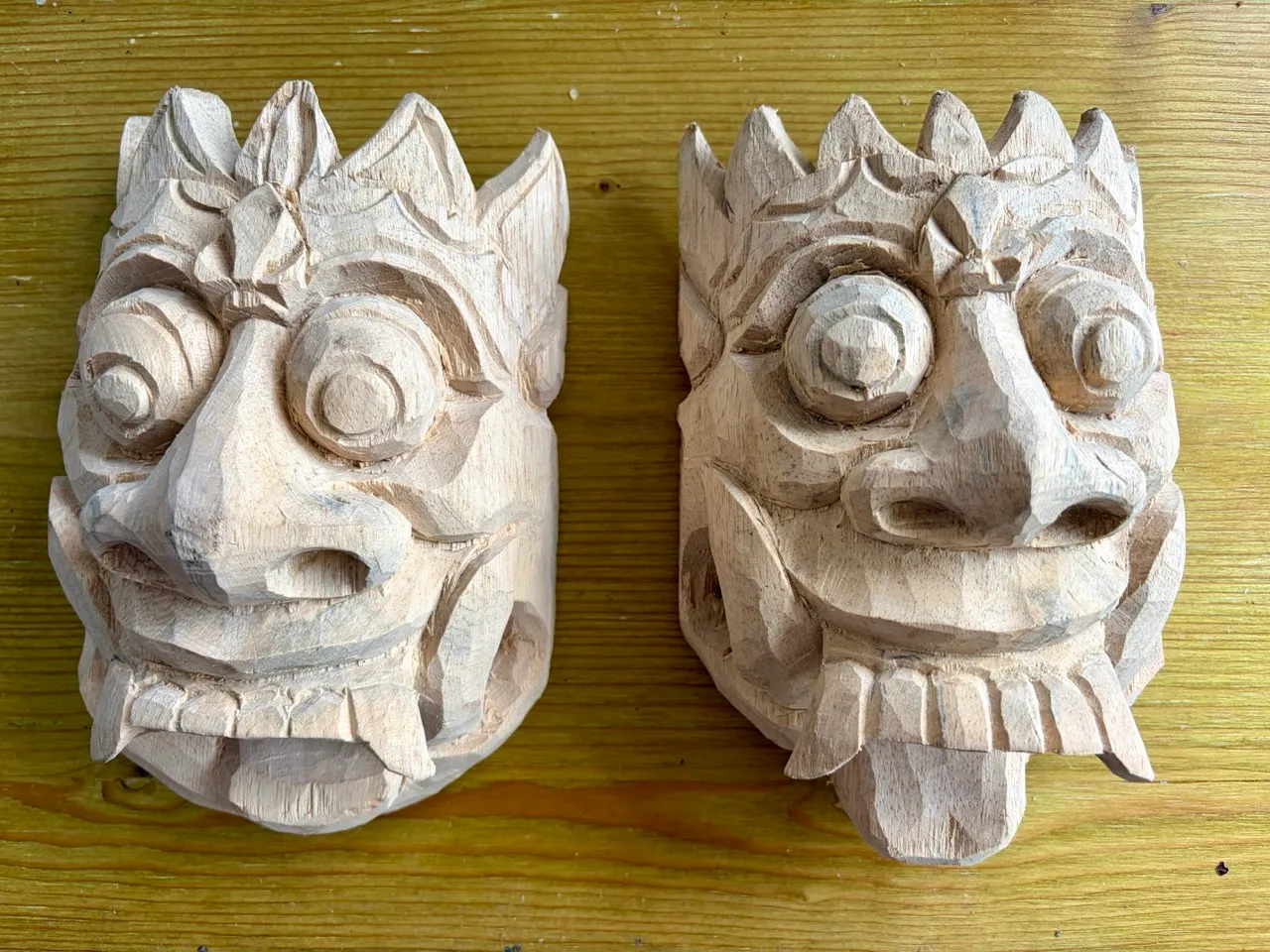 Wood carving in Bali