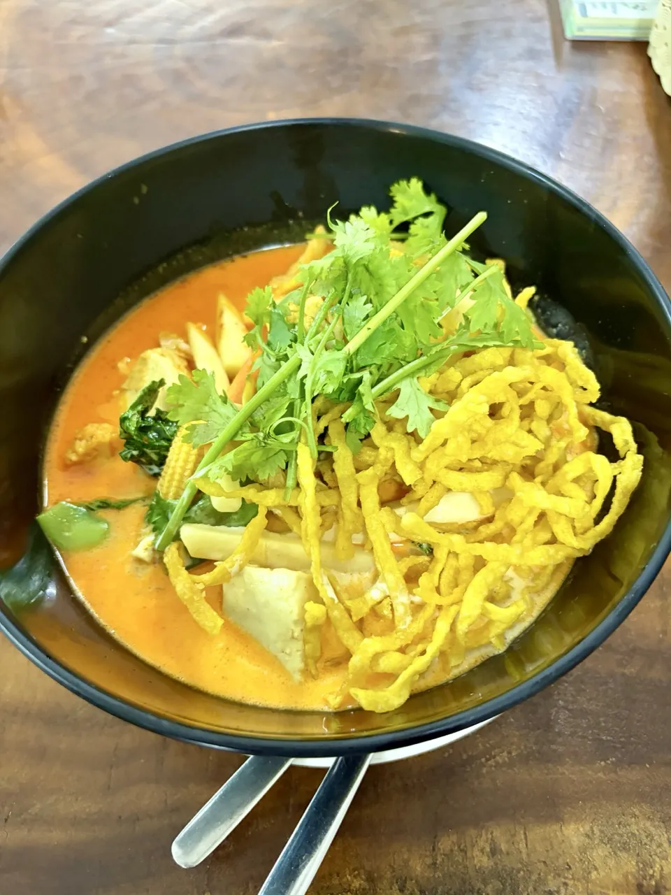 Vegan khao soi in Chiang Mai