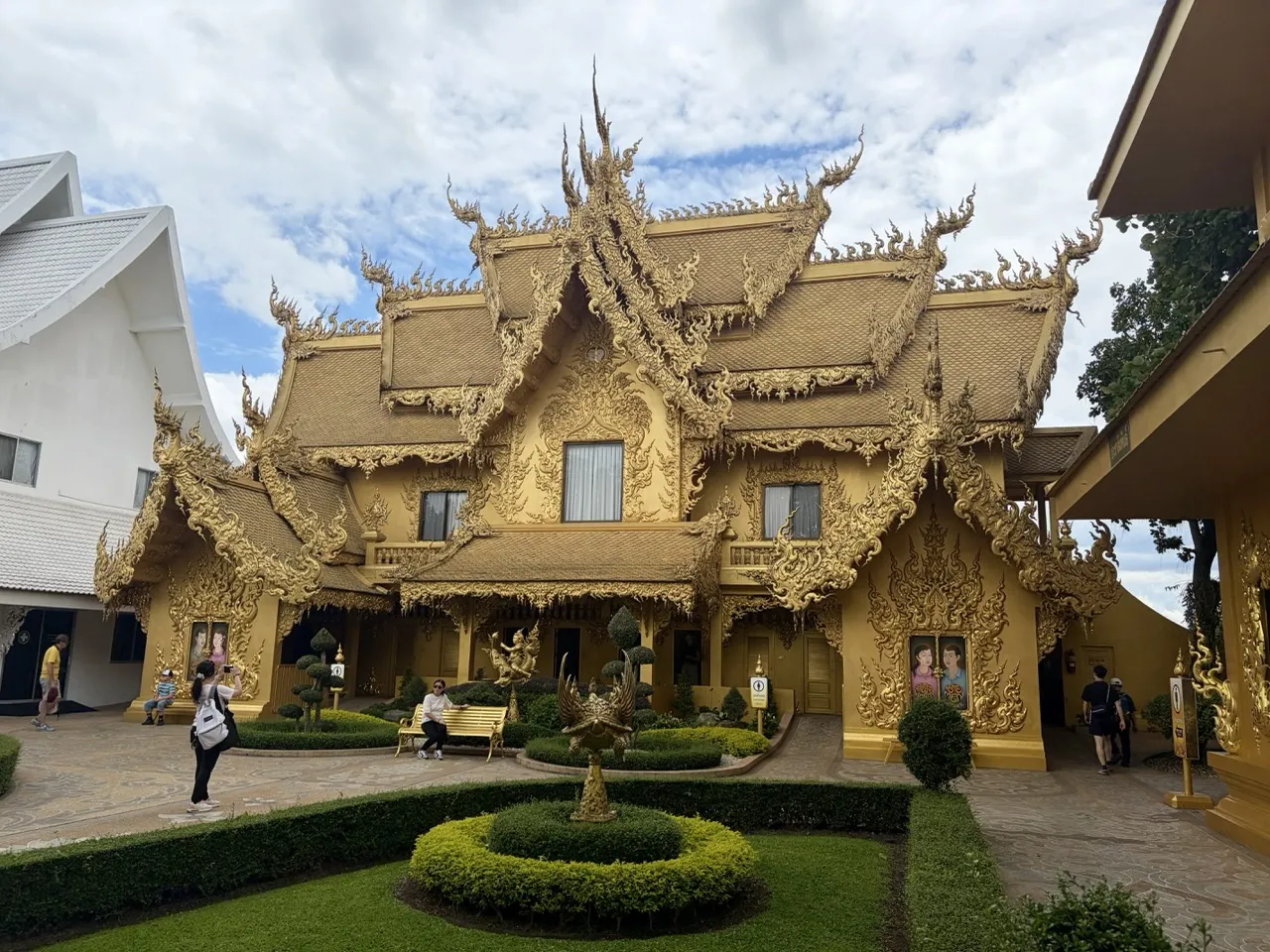 The golden restroom building