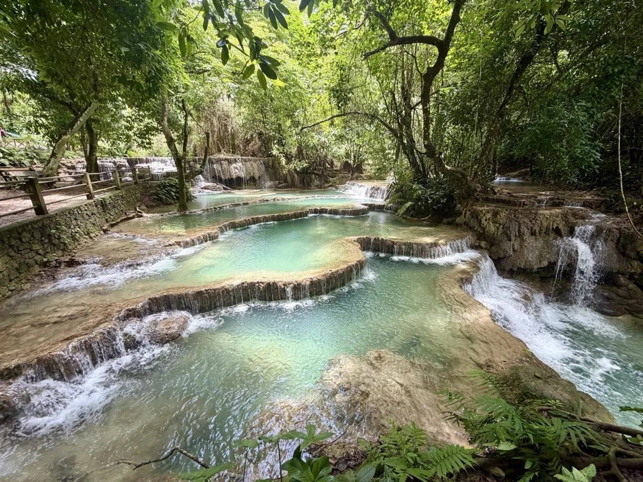 The turquoise pools at Kuang Si