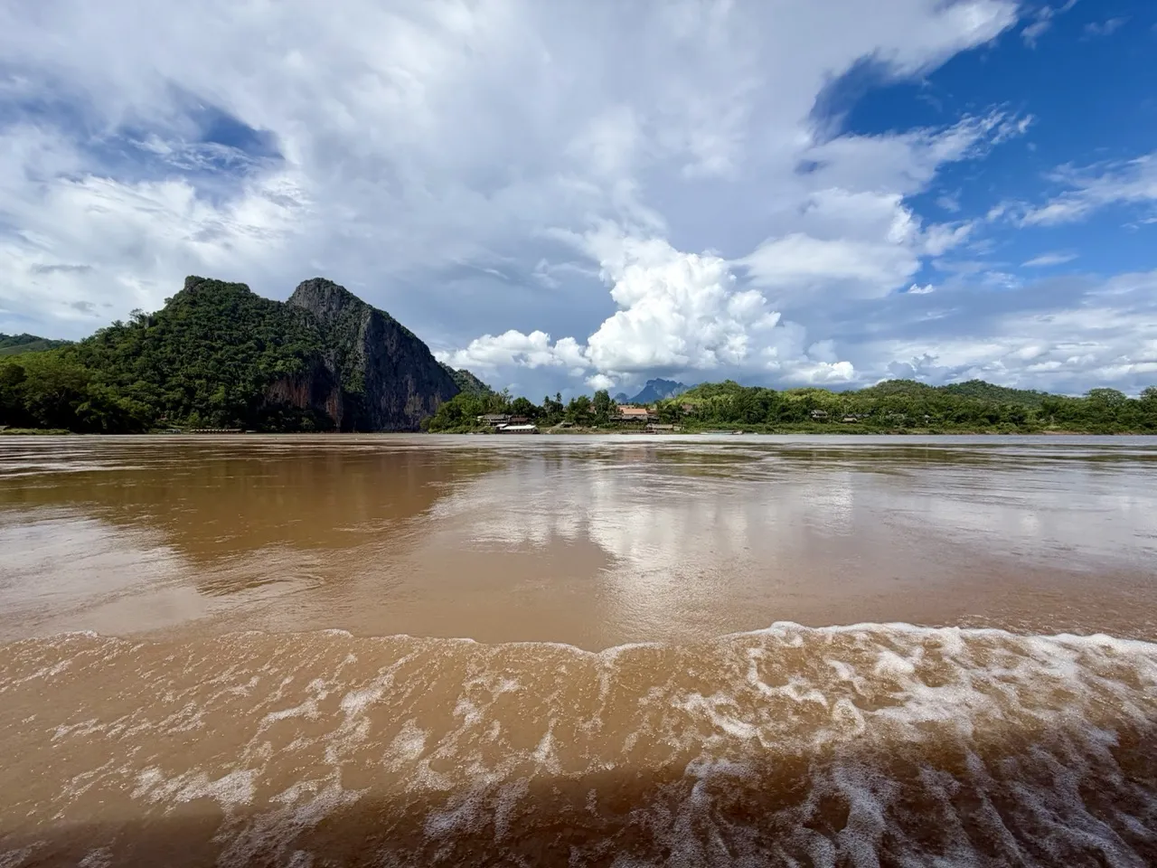 The Mekong clearing up near Luang Prabang