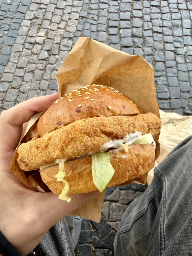 A fried cheese sandwich, Prague style
