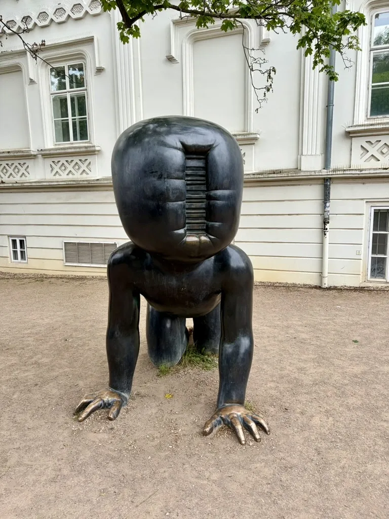 One of Prague's faceless giant baby sculptures