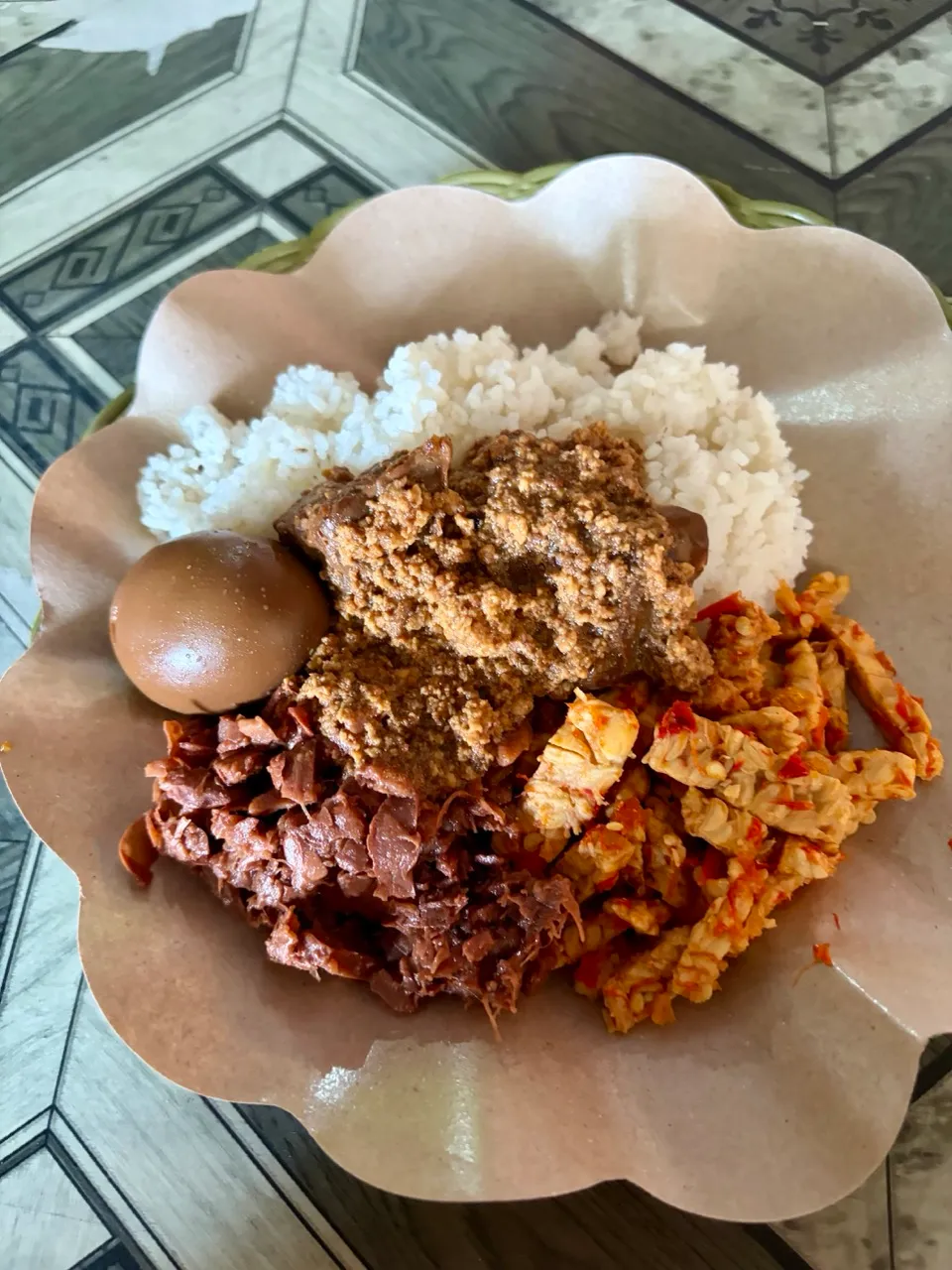 Gudeg for breakfast in Yogyakarta