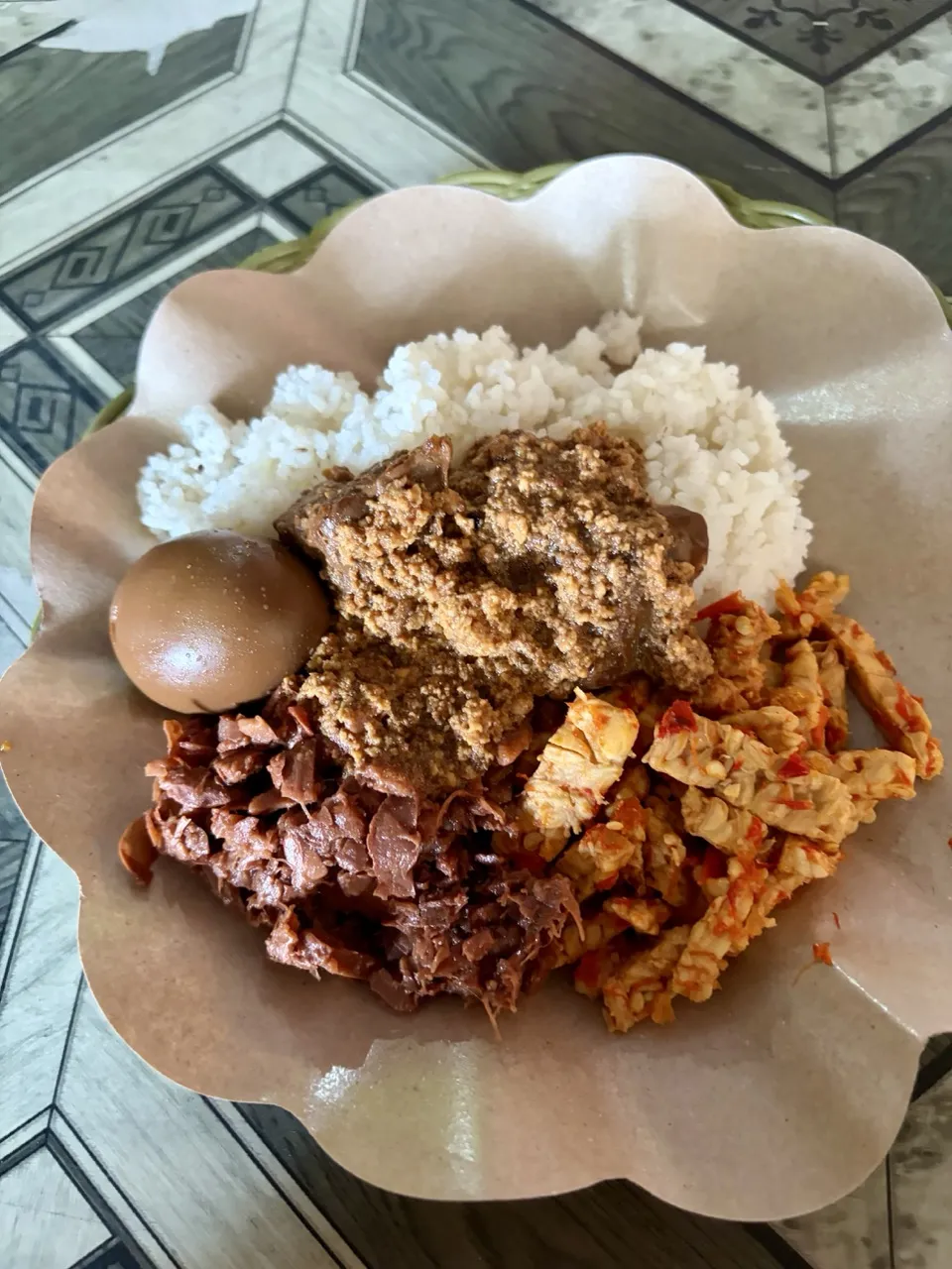 Gudeg for breakfast in Yogyakarta